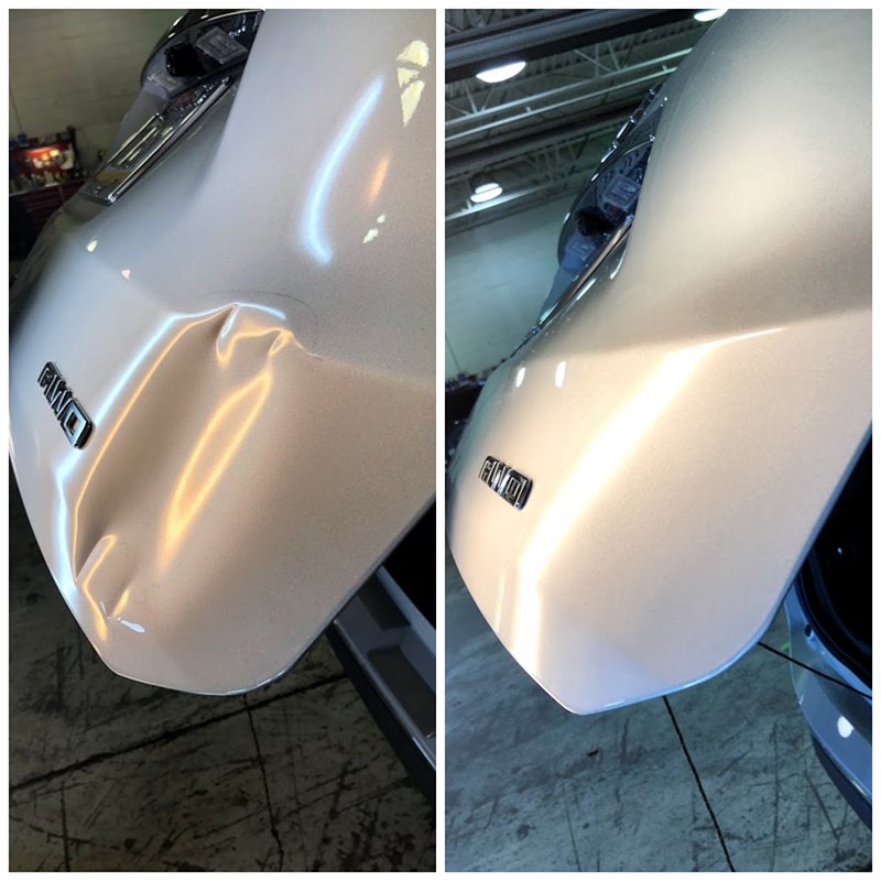 Happy customer with repaired vehicle at Dent Sorcery in Bethlehem PA